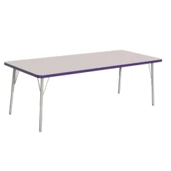 Berries® 30" x 72" Rectangle Activity Table, 24" - 31" Leg Height - Purple