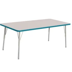 Berries® 30" x 60" Rectangle Activity Table, 24" - 31" Leg Height - Teal