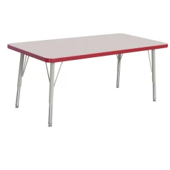 Berries® 30" x 48" Rectangle Activity Table, 24" - 31" Leg Height - Red
