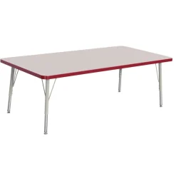 Berries® 30" x 60" Rectangle Activity Table, 15" - 24" Leg Height - Red
