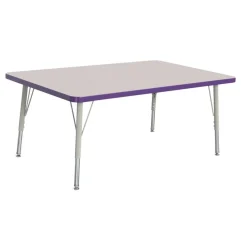 Berries® 30" x 48" Rectangle Activity Table, 24" - 31" Leg Height - Purple
