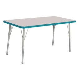 Berries® 30" x 48" Rectangle Activity Table, 24" - 31" Leg Height - Teal