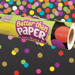Better Than Paper Bulletin Board Roll - Colorful Confetti On Black - 1 roll