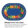 Bilingual Circletime 6'9" x 9'5" Oval Premium Carpet