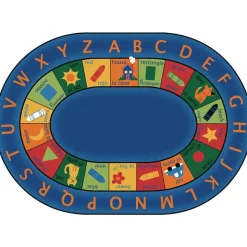 Bilingual Circletime 6'9" x 9'5" Oval Premium Carpet
