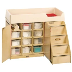 Birch Diaper Depot with Right-Hand Stairs