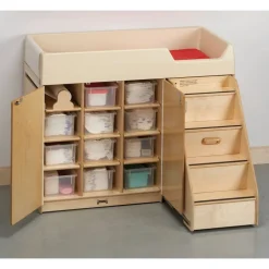 Birch Diaper Depot with Right-Hand Stairs