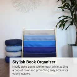 Birch Sling Book Display - Navy/Powder Blue
