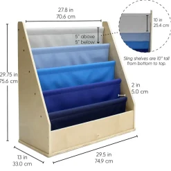 Birch Sling Book Display - Navy/Powder Blue