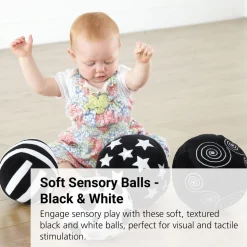 Black and White Soft Sensory Balls - Set of 4