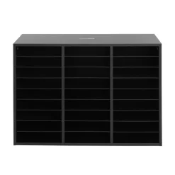 Black 27-Slot Mail Center With Trays - 6-Color Grouping