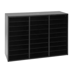 Black 27-Slot Mail Center With Trays - 6-Color Grouping