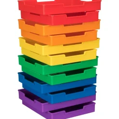 Black 18-Slot Mail Center With Trays 6 Colors
