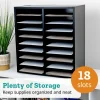 Black 18-Slot Mail Center With Trays Single Color