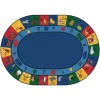 Blocks of Fun 6'9" x 9'5" Oval Premium Carpet