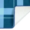 Blue Plaid Border Rug - 4' x 6'
