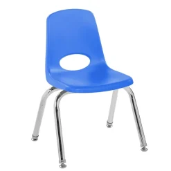 12" Blue Stack Chair with Swivel Glides - 6 Pack