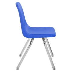 14" Blue Stack Chair with Swivel Glides - 6 Pack