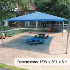 Blue Stand Alone Shade Structure 12 x 20