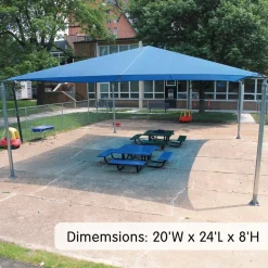 Blue Stand Alone Shade Structure - 20 x 24