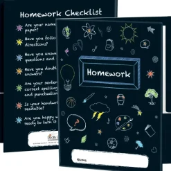 Chalkboard Motif Homework Folders - 12 folders