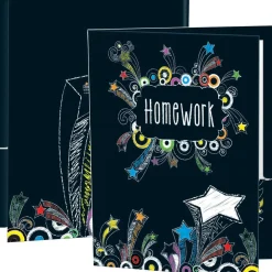 Chalkboard-Style Shooting-Stars Homework Folders - 12 folders