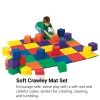 Children's Factory® Patchwork Crawley Mat with 12 Toddler Baby Blocks - Rainbow