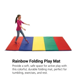 Children's Factory® Rainbow Folding Gym Mat - 5' x 10'