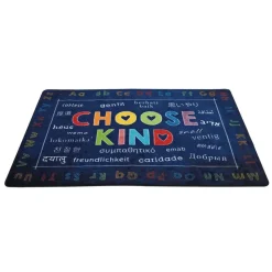Choose Kind Blue 6' x 9' Rectangle Pixel Perfect Carpet