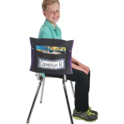 Classic Student Book Collection Chair Pockets - 36 Pack - Black/ Purple