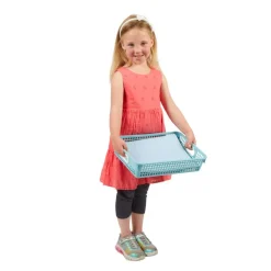 Classroom Paper Baskets with White Handles, Set of 4 - Neutral