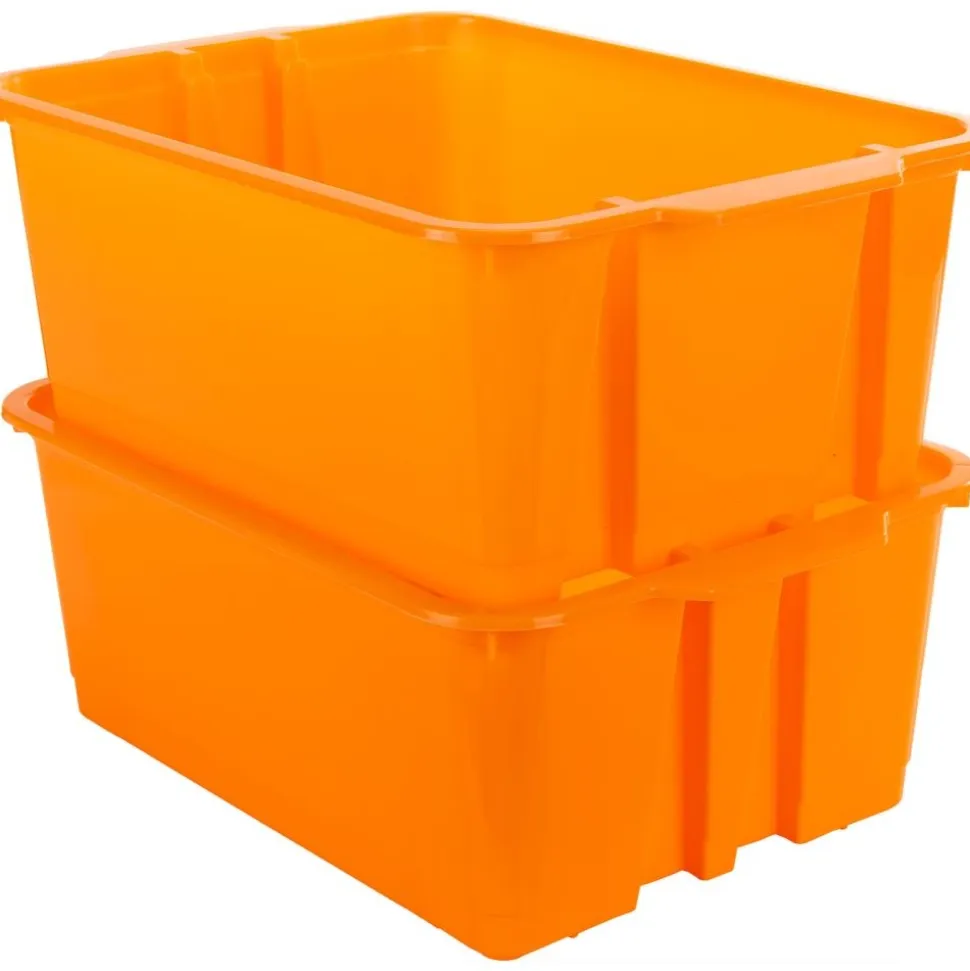 Classroom Stacking Bins, Set of 4 - Neon