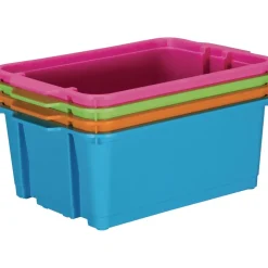 Classroom Stacking Bins, Set of 4 - Neon
