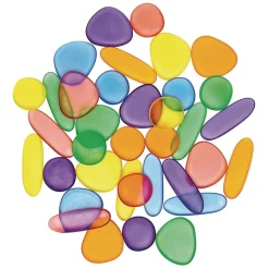 Clear Rainbow Pebbles - 36 pieces