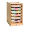 Clear Tray Rolling Single Column Storage Cabinet