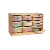 Clear Tray Rolling 3-Wide Column Cabinet