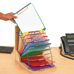 Clipboard Stand With 12 Colorful Clipboards