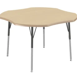 48" Clover Activity Table with Adjustable Swivel Glide Legs - Maple/Maple