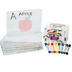 Colorations® Acrylic Lap Boards and Dry Erase Markers, Bullet Tip Value Pack Set