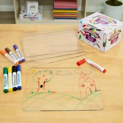 Colorations® Acrylic Lap Boards and Dry Erase Markers, Bullet Tip Value Pack Set