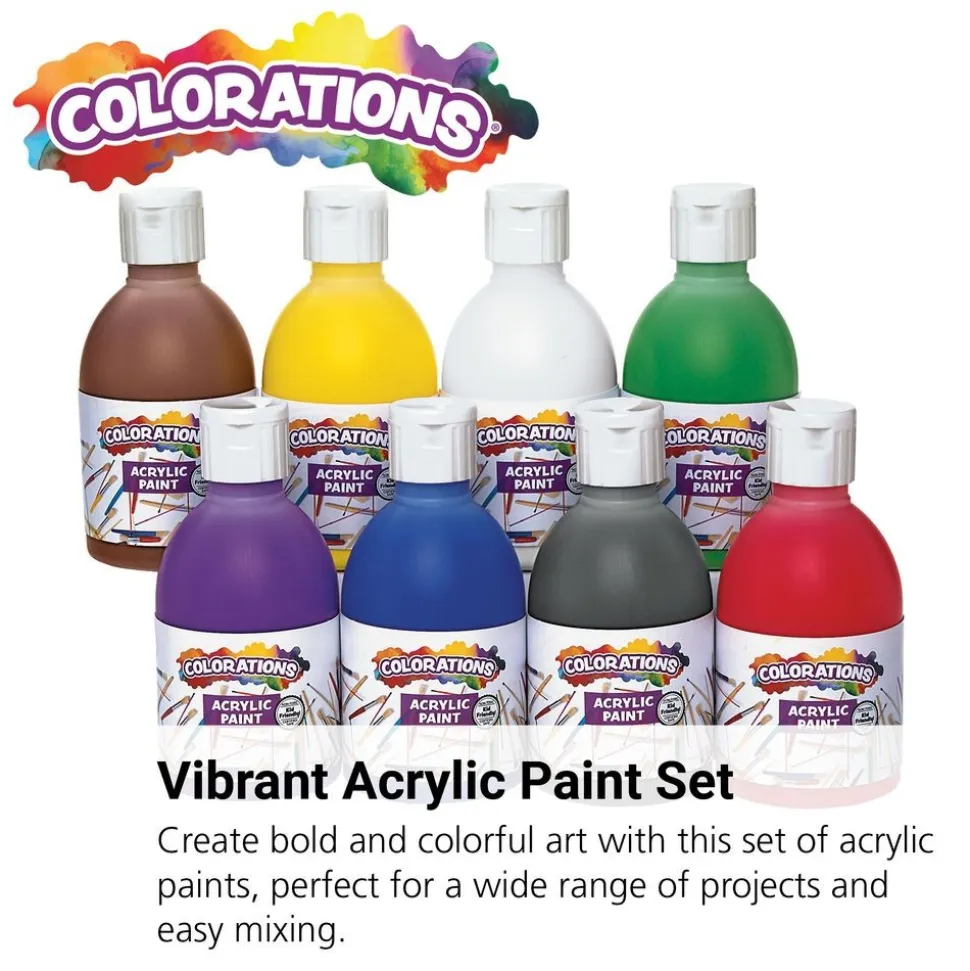Colorations® Acrylic Paint, 8 oz. - Set of 8