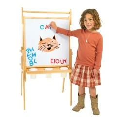 Colorations® All in One Wooden Adjustable Easel with Markers & Bonus Chalk