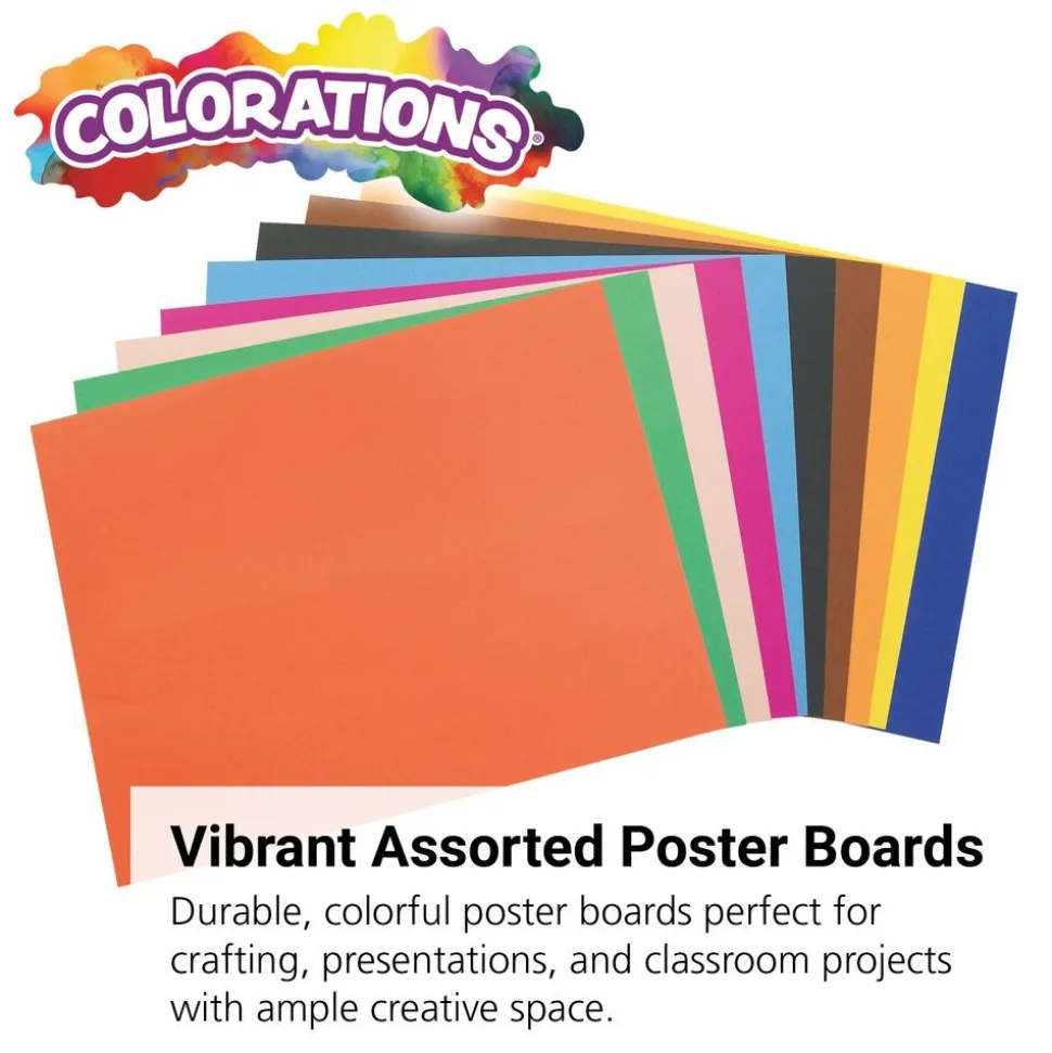 Colorations® Assorted Colors Poster Board, 22" x 28" - Pack of 100