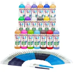 Colorations® Assorted Paintbrush Classpack and Simply Washable Tempera Paint Set