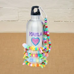 Colorations® Back-To-School Name & Bead Water Bottle Craft Kit - Makes 6 Crafts