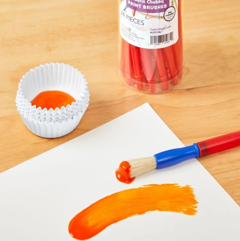 Colorations® Best Value Plastic Handle Brushes - Set of 24