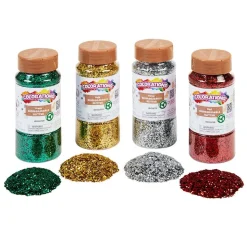 Colorations® Biodegradable Glitter - 4 holiday colors each 4 oz