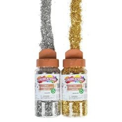 Colorations® Biodegradable Glitter - Gold & Silver each 4oz
