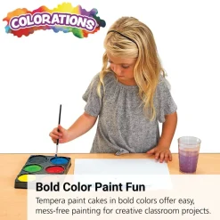 Colorations® 6 Bold Color Tempera Paint Cakes in Tray