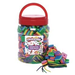 Colorations® Bright Stripe Beads 200 Beads